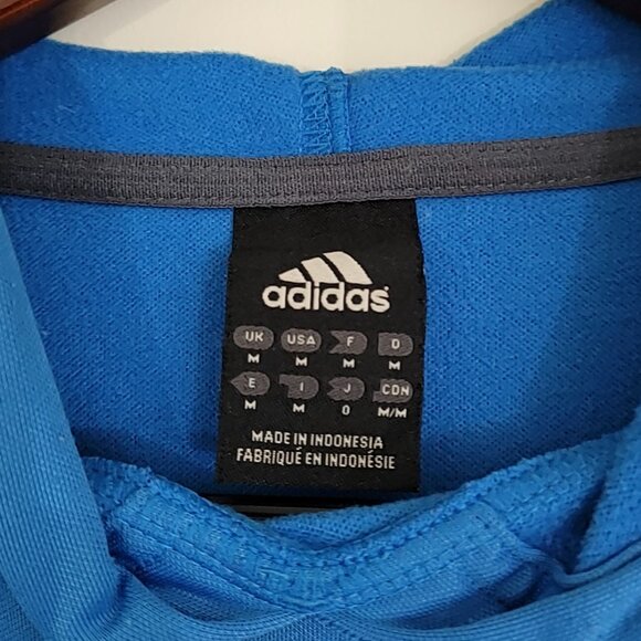 Adidas Blue Hoodie with Gray Drawstrings - Picture 10 of 10